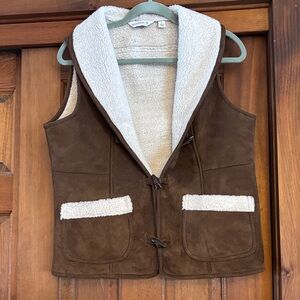 Susan Graver Brown Vest with Sherpa Lining